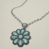 Bold Antique Western Floral Pendant Statement Necklace