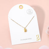 -B- Stainless Steel Monogram Pendant Necklace