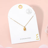-E- Stainless Steel Monogram Pendant Necklace