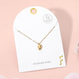 -F- Stainless Steel Monogram Pendant Necklace