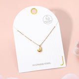 -J- Stainless Steel Monogram Pendant Necklace
