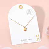 -K- Stainless Steel Monogram Pendant Necklace
