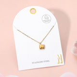 -N- Stainless Steel Monogram Pendant Necklace