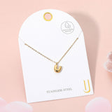 -U- Stainless Steel Monogram Pendant Necklace