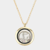 'T' Initial Monogram Floating Locket Pendant Necklace