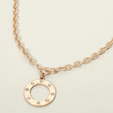 Stone Accent Circle Pendant Necklace