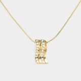 Rhinestone curve pendant necklace