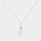 Rhinestone Embellished Flower Pendant Necklace