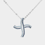 Stone Paved Abstract Wheel Pendant Necklace
