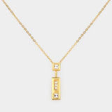 Rhinestone Rectangular Pendant Necklace