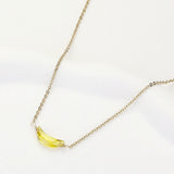 CZ Crescent Moon Stone Pendant Necklace