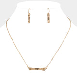 "Hope" Irregular Horizontal Metal Bar Pendant Necklace