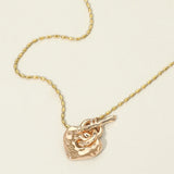 Hammered Metal Heart Toggle Necklace