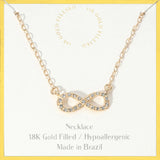 18K Gold Filled Hypoallergenic Stone Paved Infinity Pendant Necklace