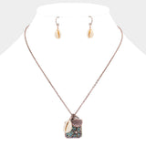 Guidance Message Starfish Cut Out Plate Shell Charm Pendant Necklace
