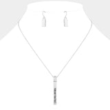 "Forever Together" Metal Bar Pendant Necklace
