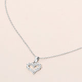 SECRET BOX_Stainless Steel Stone Paved Open Heart Pendant Necklace