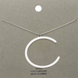 -c- Brass Initial Monogram Metal Pendant Necklace