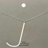-j- Brass Initial Monogram Metal Pendant Necklace