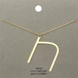 -n- Brass Initial Monogram Metal Pendant Necklace