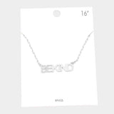 BE KIND Brass Metal Message Pendant Necklace