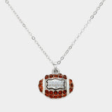 Crystal Football Pendant Necklace