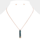 "Believe" Hammered Metal Bar Pendant Necklace