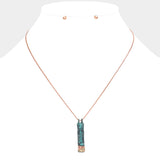 "Blessed" Hammered Metal Bar Pendant Necklace