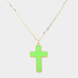 Druzy Cross Pendant Necklace