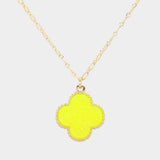 Druzy Quatrefoil Pendant Necklace