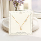 H - Small Letter Initial Monogram Pendant Necklace with Crystal