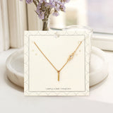 L - Small Letter Initial Monogram Pendant Necklace with Crystal