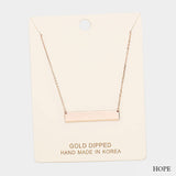 Gold Dipped "Hope" Embossed Bar Necklace