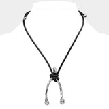 Unisex Wishbone Metal Pendant Necklace
