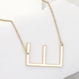 -E- Metal Initial Monogram Pendant Necklace