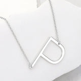 -P- Metal Initial Monogram Pendant Necklace