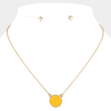 Druzy Stone Pendant Necklace