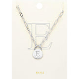 -E- Brass Metal Initial Monogram Lock Pendant Necklace
