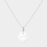 Brass Metal Mother of Pearl Shell Pendant Necklace