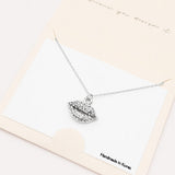 Rhinestone Embellished Lips Pendant Necklace