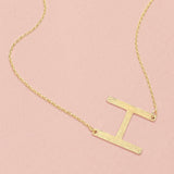 -H- Gold Dipped Initial Monogram Pendant Necklace