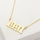 Gold Dipped 1991 Birth Year Plate Pendant Necklace