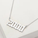 White Gold Dipped 2000 Birth Year Plate Pendant Necklace