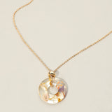 Floral Encased Botanical Ring Pendant Necklace