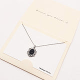CZ Embellished Oval Pendant Necklace