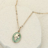 Conch Shell Colored Metal Pendant Necklace
