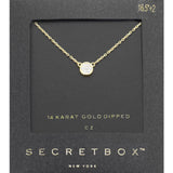14 K Gold Dipped CZ Pave Mini Pendant Necklace