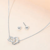 Double Open Quatrefoil Link Pendant Necklace
