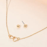 Double Open Heart Link Pendant Necklace