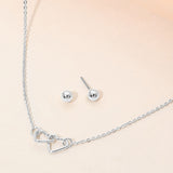 Double Open Heart Link Pendant Necklace